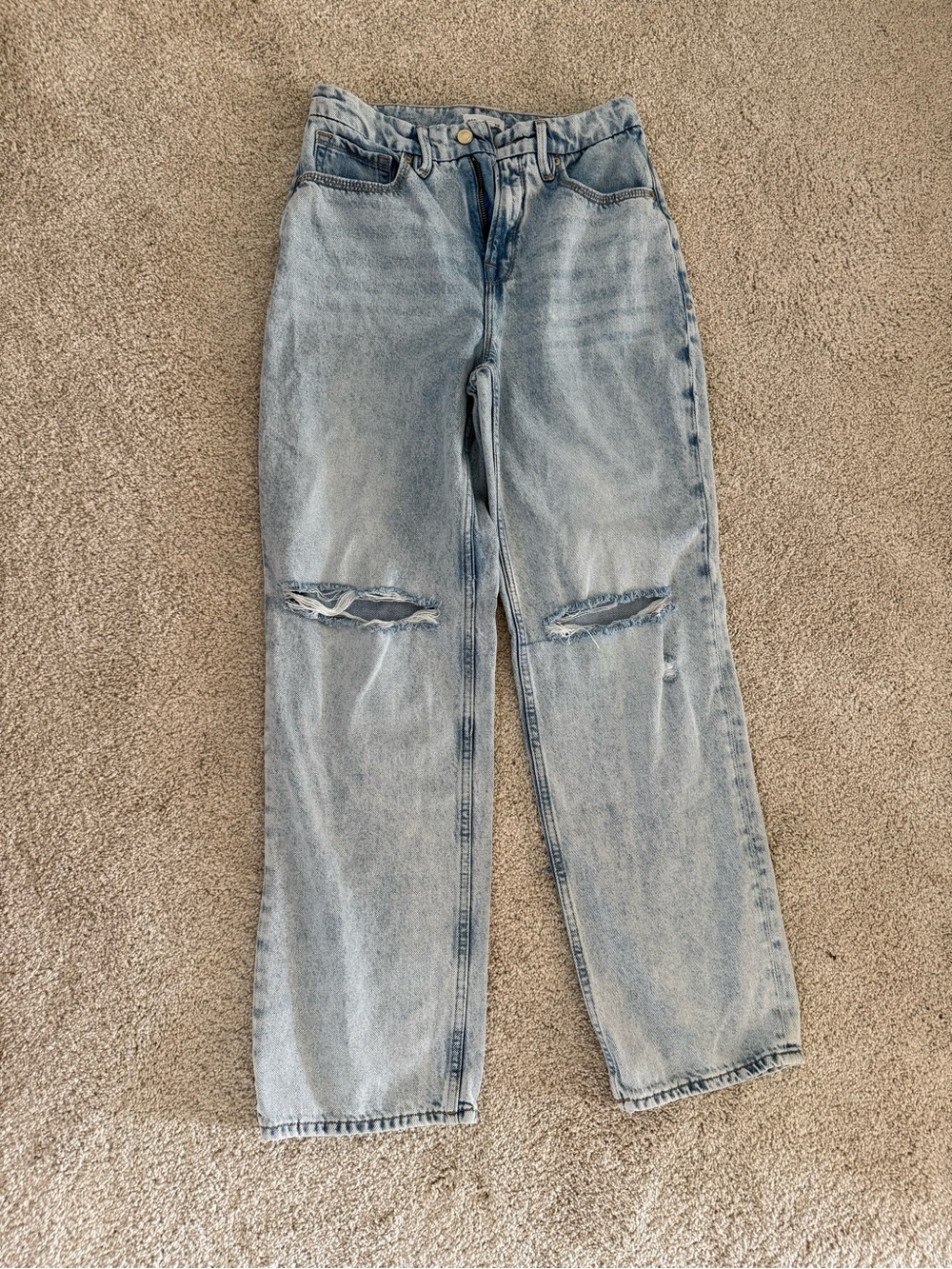 Good American Good 90’s Light Wash Distressed Jeans Size 2/26 Regular
